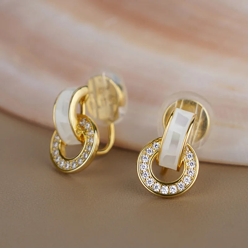 Elegant Circular Stud Earrings